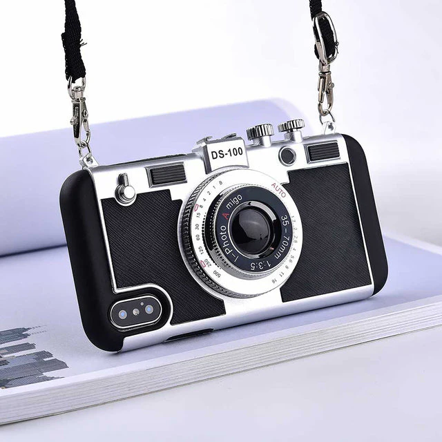 Retro Camera Silicone Iphone Cases With Long Strap Rope - Image 7