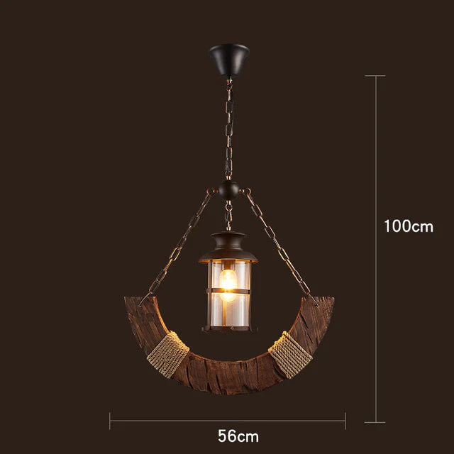 Retro Creative Wood Metal Vintage Pendant Lights - Image 25