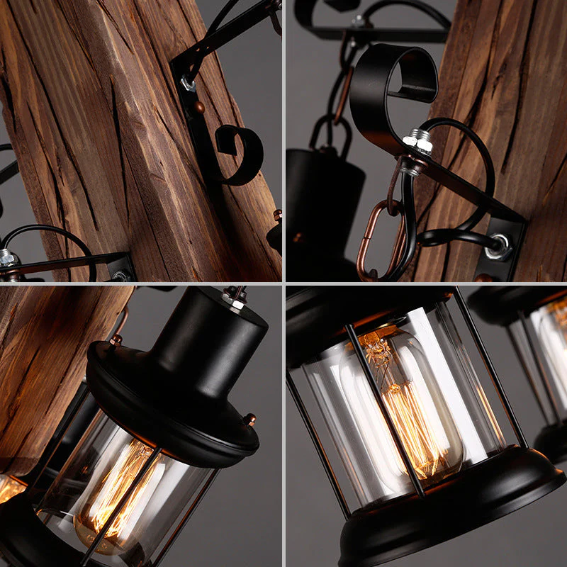 Retro Creative Wood Metal Vintage Pendant Lights - Image 5