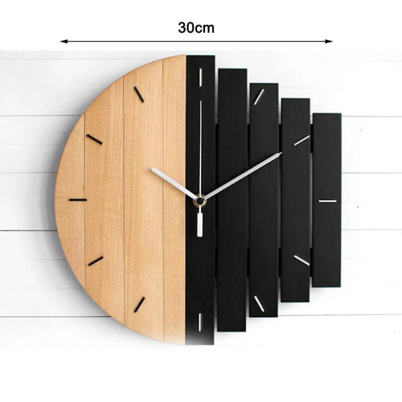 Retro Divided Wooden Wall Clock - Image 6