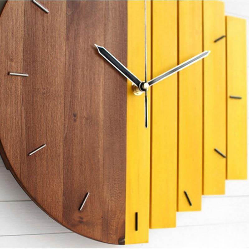 Retro Divided Wooden Wall Clock - Image 7