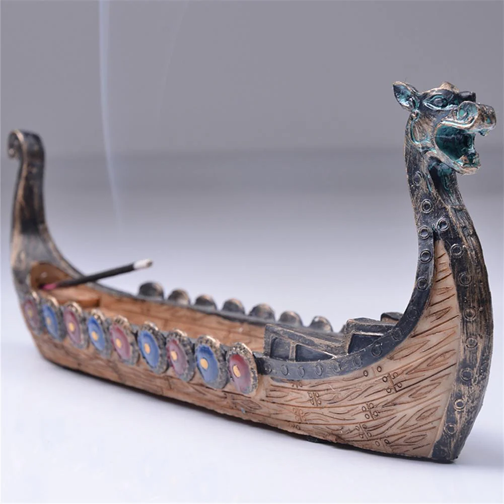 Retro Dragon Boat Incense Burner - Image 2