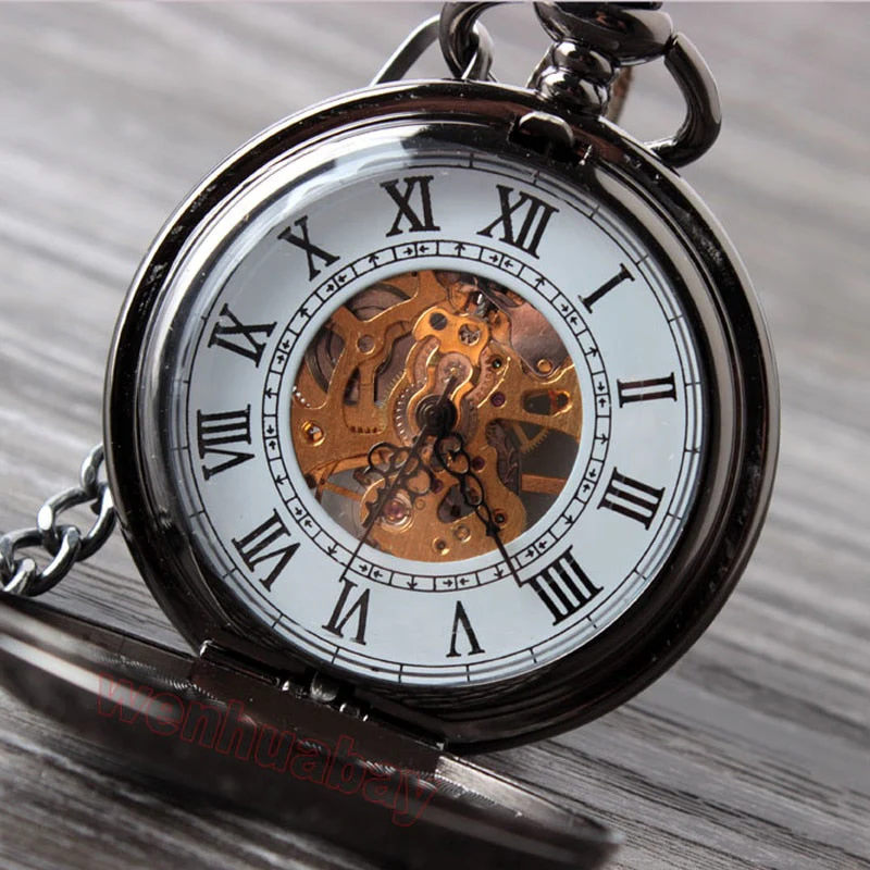 Retro Elegant Fire Black Pocket Watch - Image 6