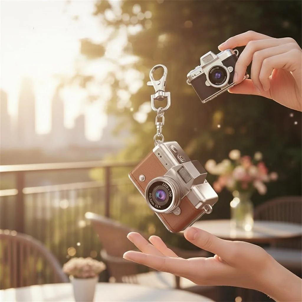 Retro Flip Screen Mini Camera Keychain - Image 2