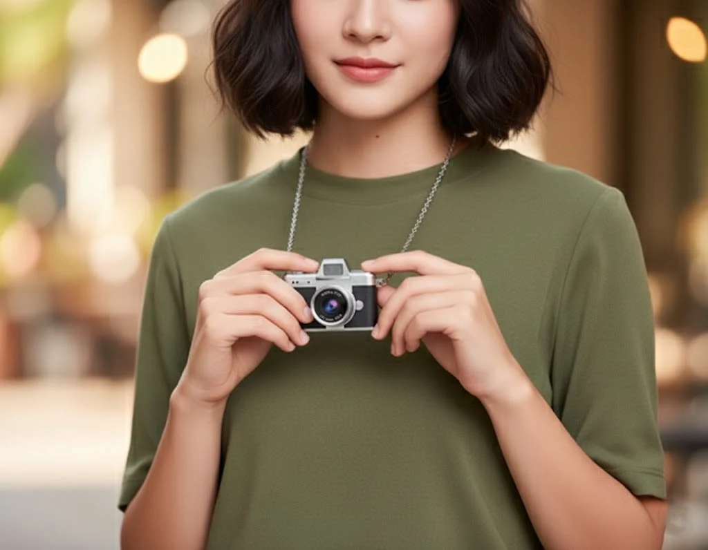 Retro Flip Screen Mini Camera Keychain - Image 4