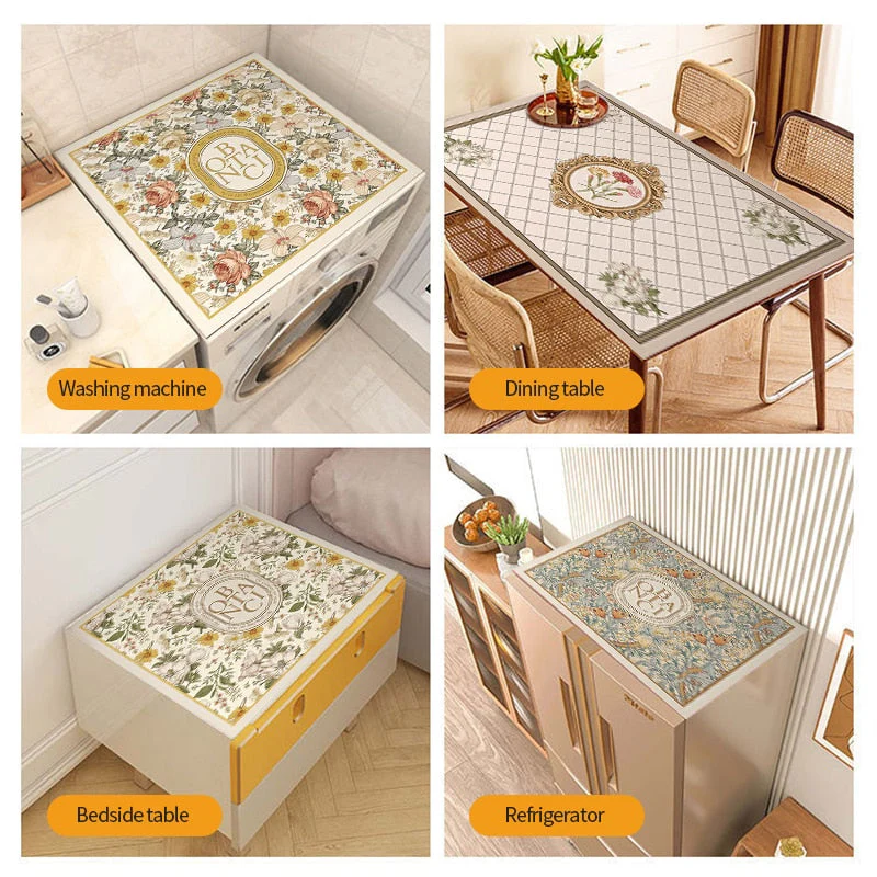Retro Floral Washing Machine Cover Drainer Mat - Image 3