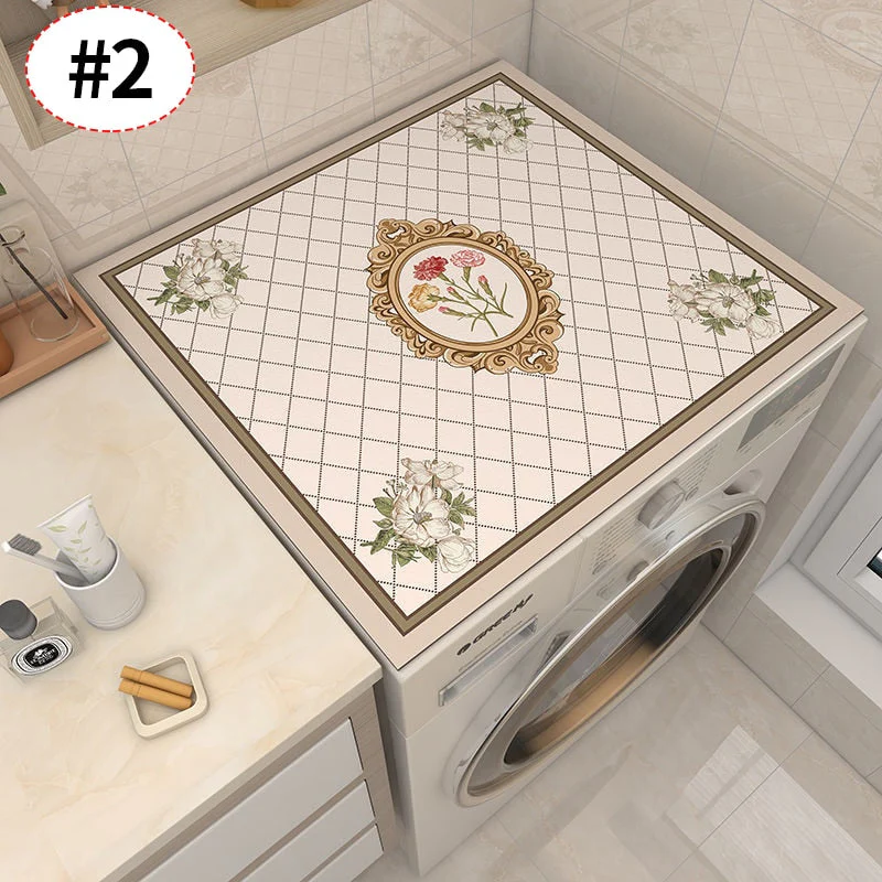 Retro Floral Washing Machine Cover Drainer Mat - Image 5