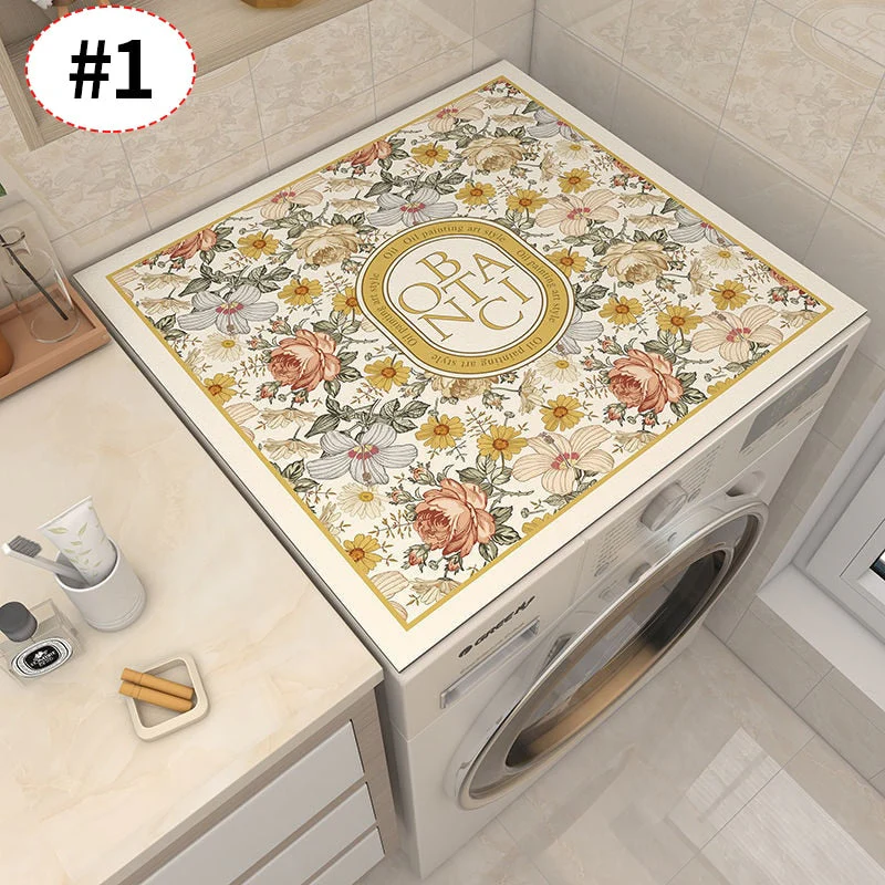 Retro Floral Washing Machine Cover Drainer Mat - Image 6
