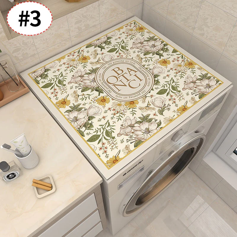Retro Floral Washing Machine Cover Drainer Mat - Image 7