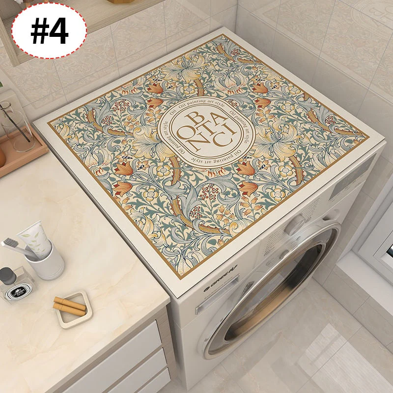 Retro Floral Washing Machine Cover Drainer Mat - Image 8