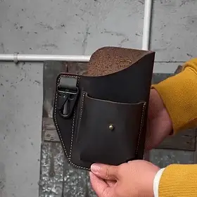 Retro Leather Multifunctional Phone Holder Waist Bag - Image 2