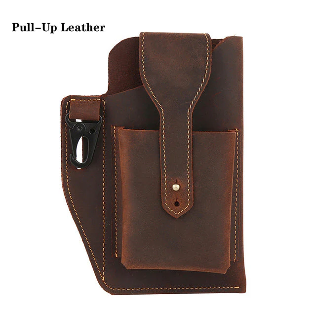 Retro Leather Multifunctional Phone Holder Waist Bag - Image 6