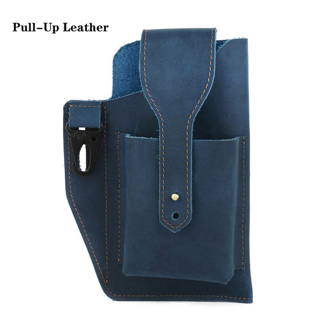 Retro Leather Multifunctional Phone Holder Waist Bag - Image 9