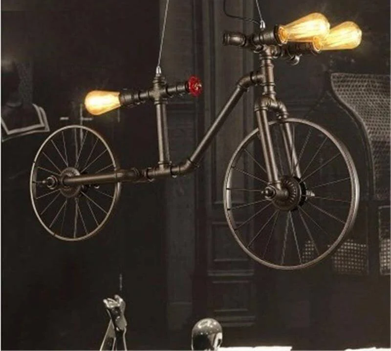 Retro Loft Style Bicycle Metal Lamp - Image 3