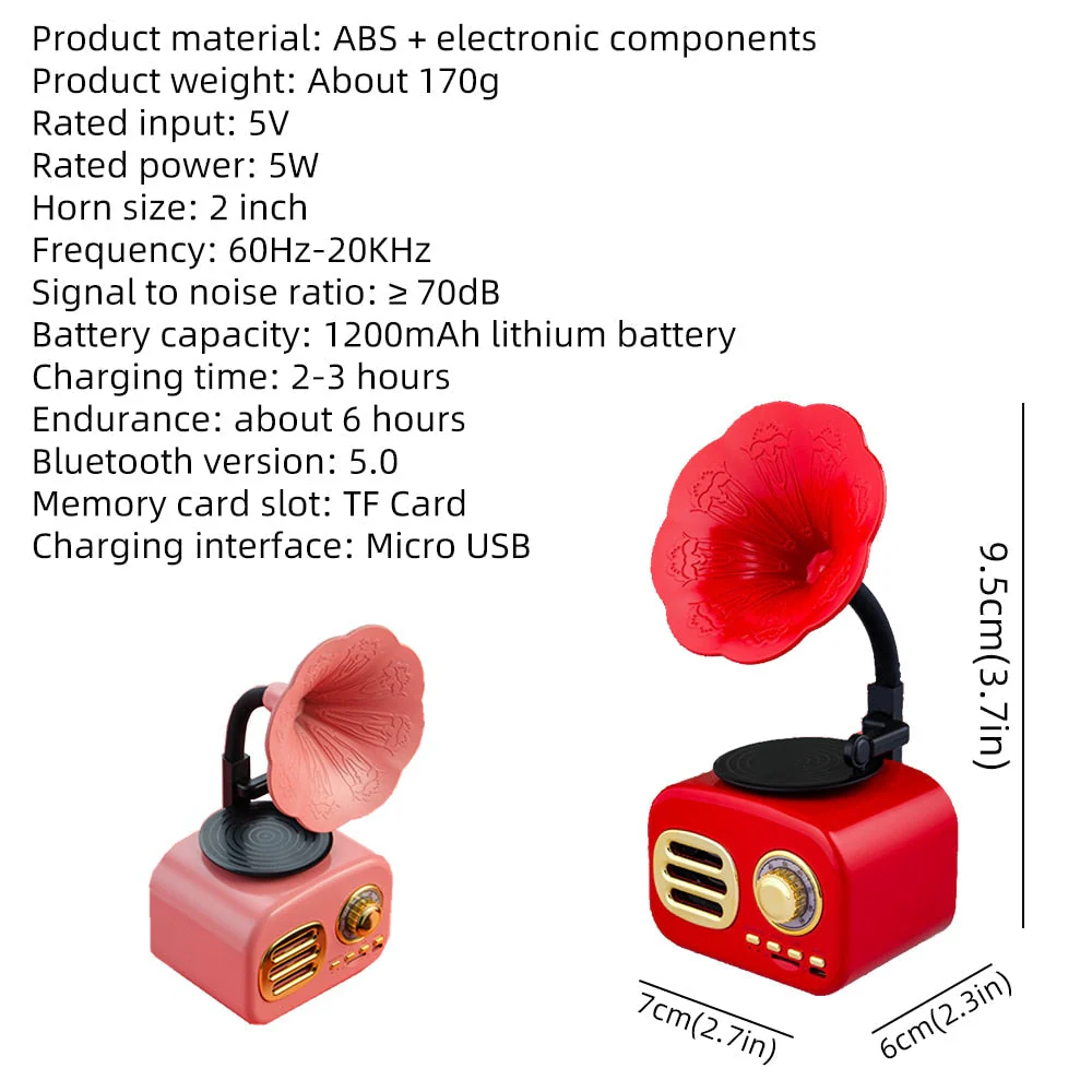 Retro Phonograph Bluetooth Radio Speaker - Image 6