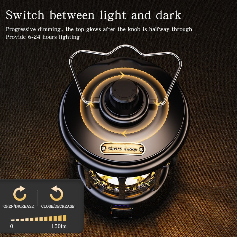 Retro Power Bank Camping LED Lamp - Image 2