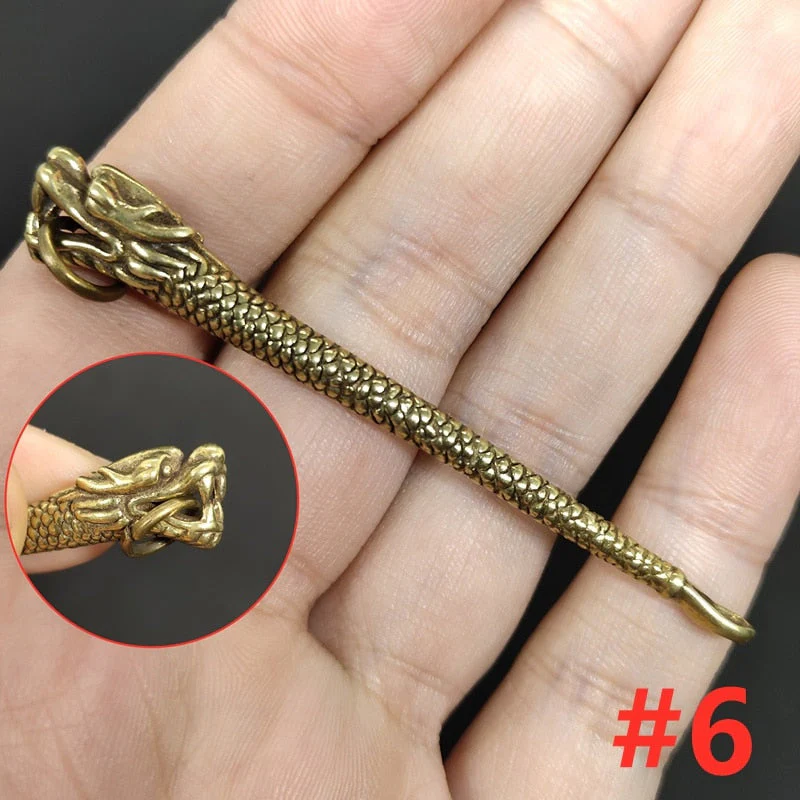 Retro Radiance Brass Mini Tool Vintage Keychain - Image 12