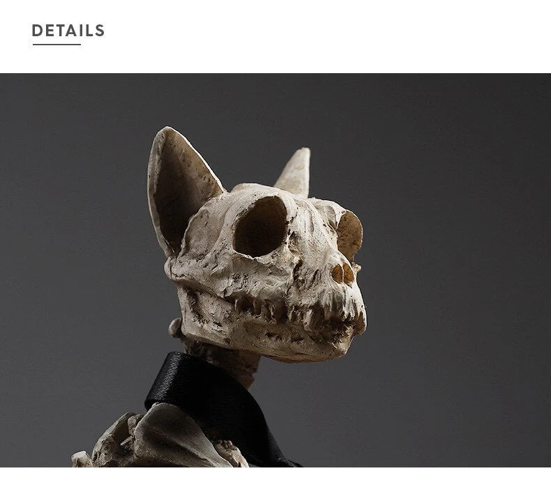 Retro Skull Dog Statue - Image 7