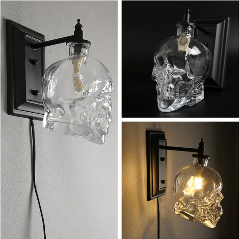 Retro Skull Glass Pendant Light - Image 3