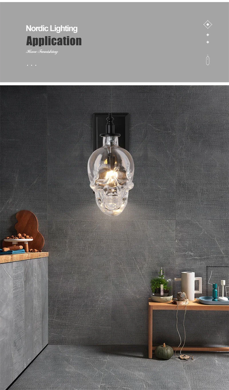 Retro Skull Glass Pendant Light - Image 9