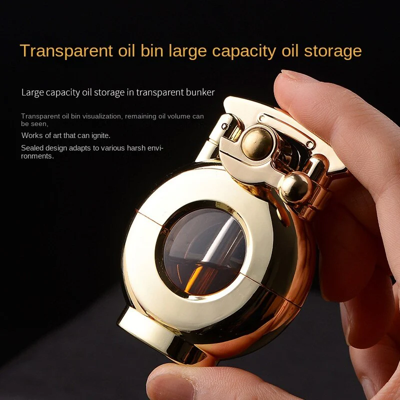 Retro Windproof Transparent Oil Tank Lighter - Image 2