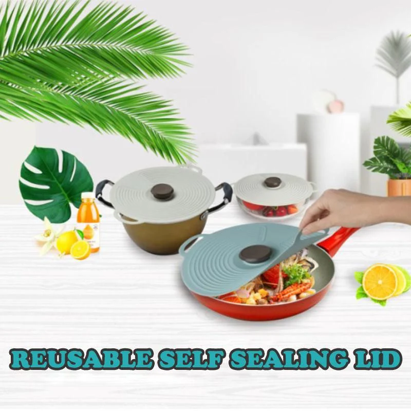 Reusable Airtight Self Sealing Silicone Lid - Image 3
