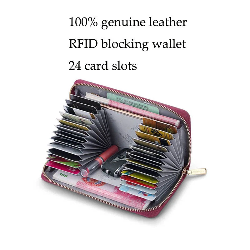 RFID Blocking Large Leather Women Wallet - Image 14