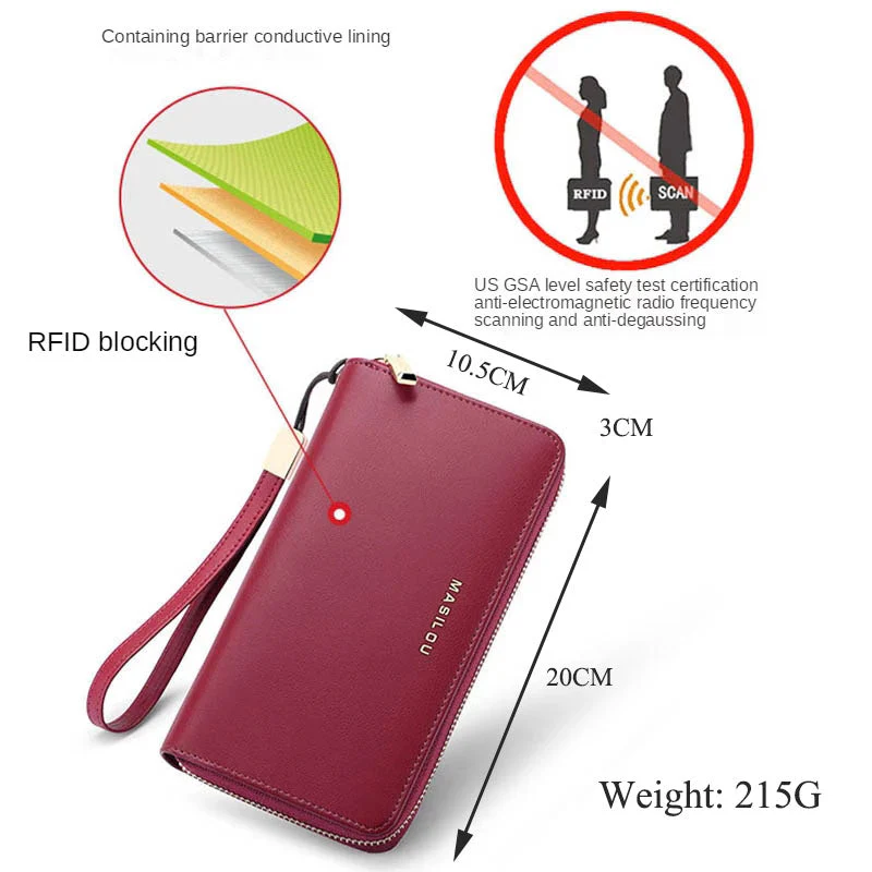 RFID Blocking Large Leather Women Wallet - Image 4