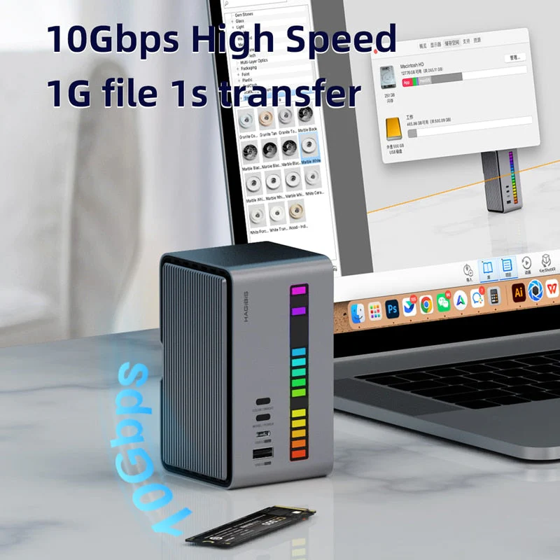 RGB LED Rhythm USB Docking Station - Image 2
