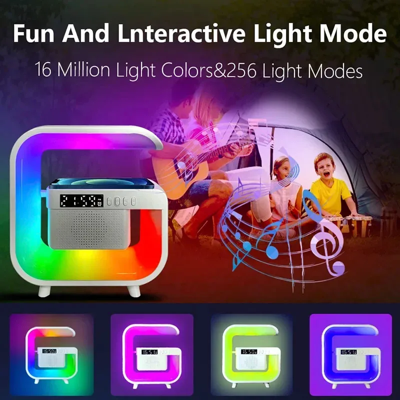 RGB Wireless Charging Bluetooth Futuristic Night Lamp Speaker - Image 7