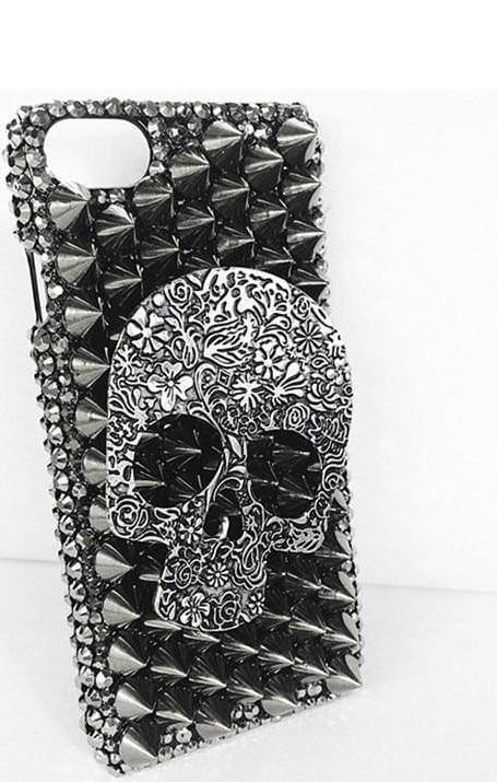 Rhinestone 3D Skull Design Scary Iphone Cases - Image 3