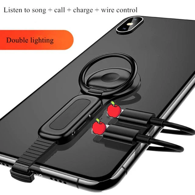 Ring Holder 2 in 1 For iPhone Aux Cable Converter - Image 4