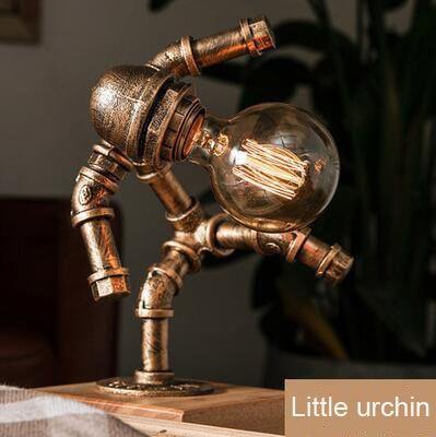 Robot Human Figures Iron Pipe Table Lamps - Image 3
