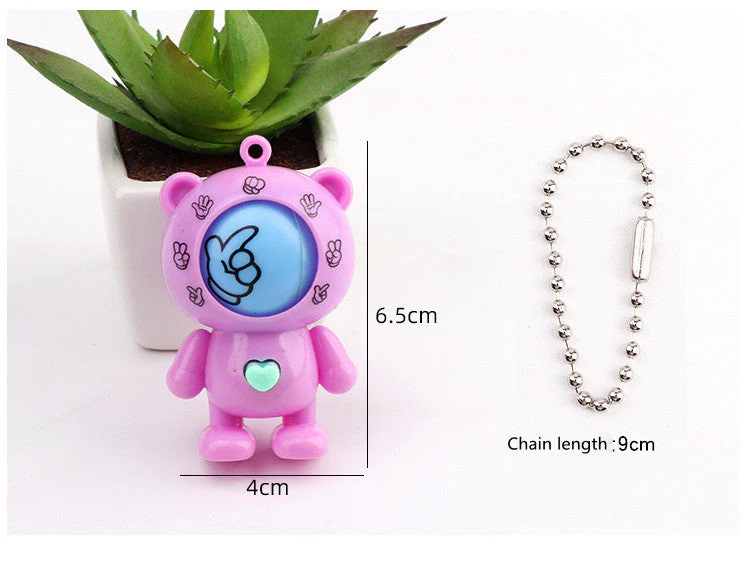 Rock Paper Scissors Bear Toy Keychain - Image 5