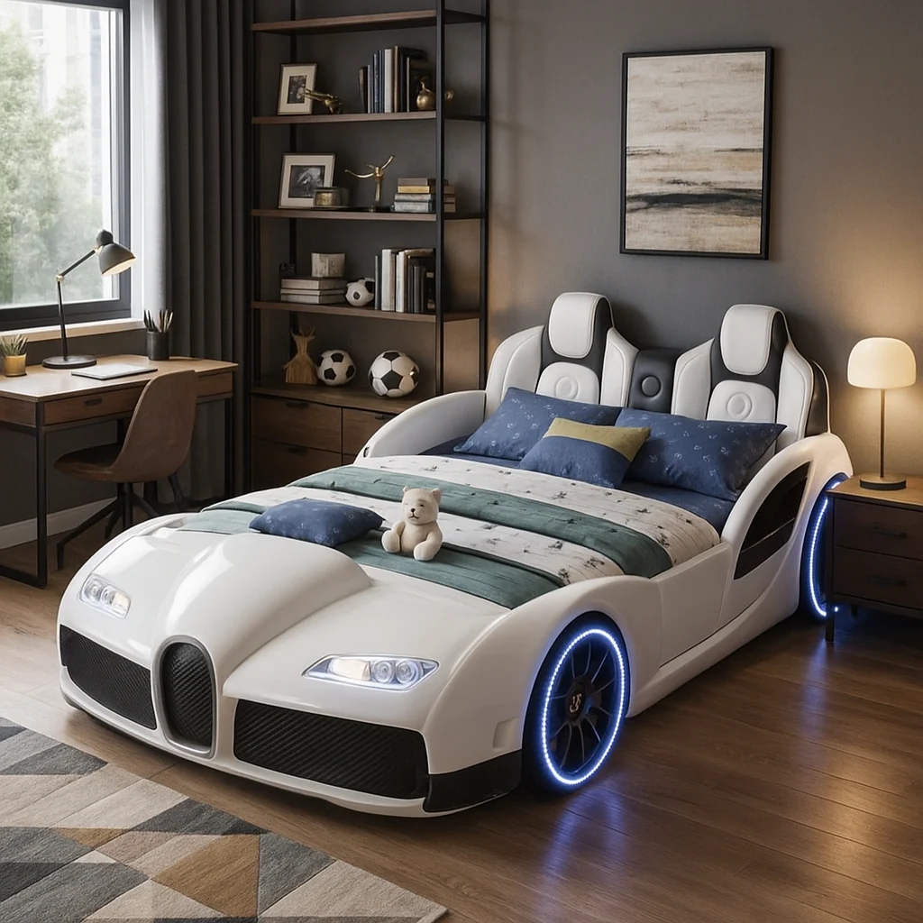 Rocket Ride Racing Style Futuristic Car Kids Bed - Image 6