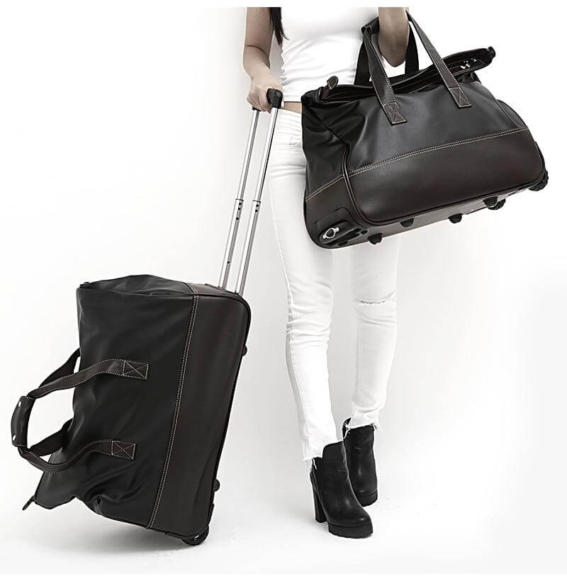 Rolling Leather Luggage Waterproof Suitcase - Image 9