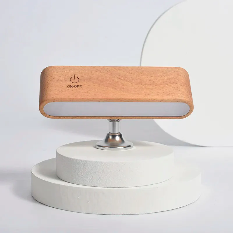 Rotatable Magnetic Wooden Rechargeable LED Night Lamp