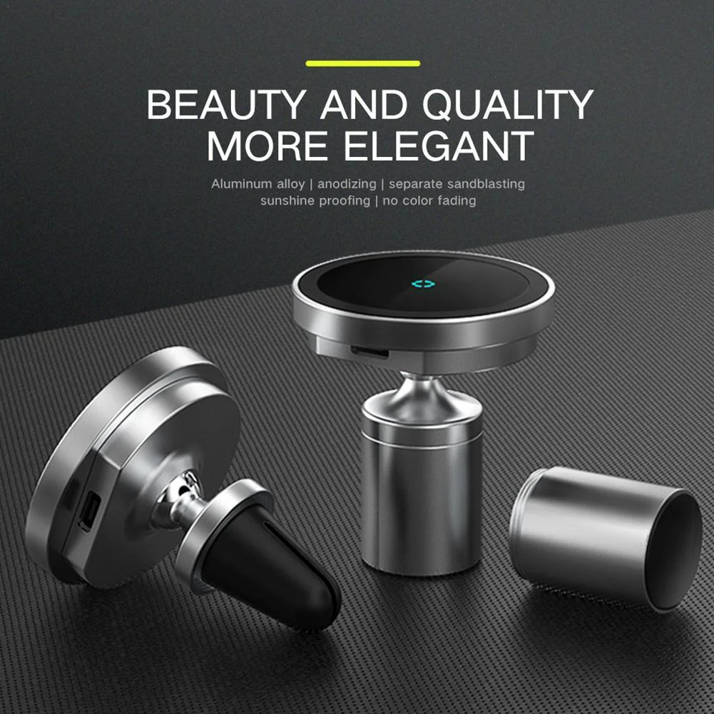 Rotating Car Wireless Charger Magnetic Phone Holder - Image 2