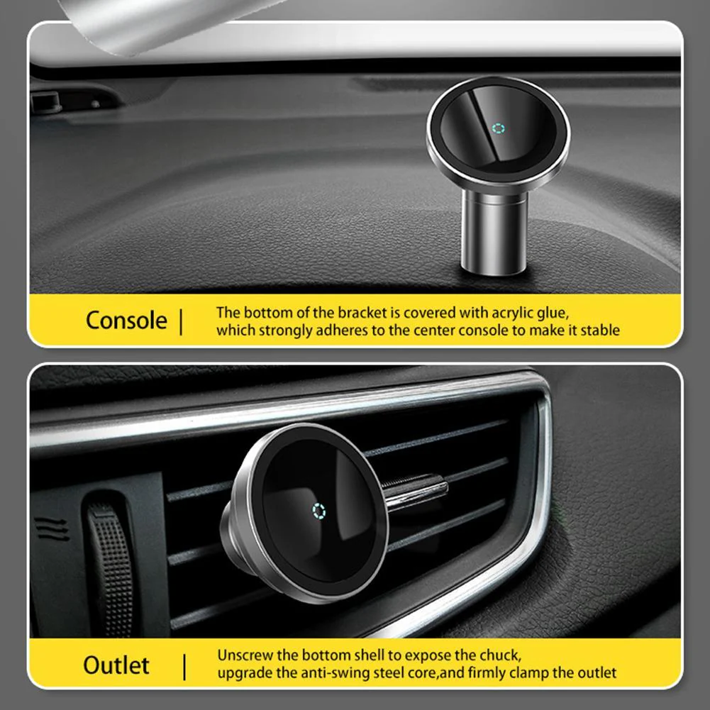 Rotating Car Wireless Charger Magnetic Phone Holder - Image 6