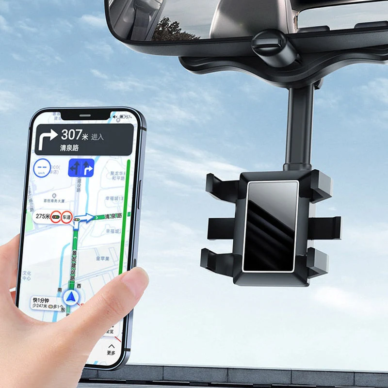 Rotating Rearview Mirror Phone Holder - Image 3