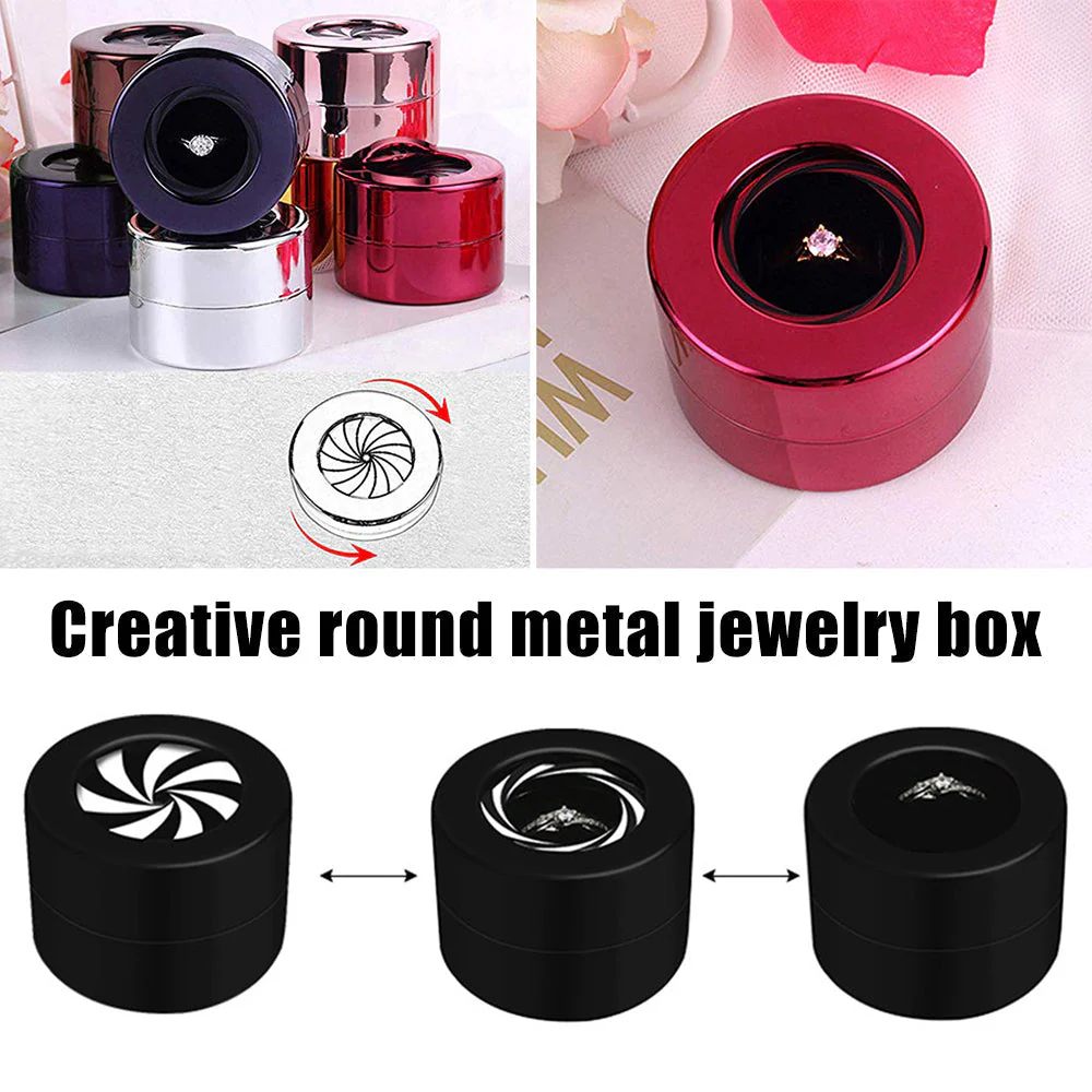 Rotating Round Ring Jewelry Gift Box - Image 4