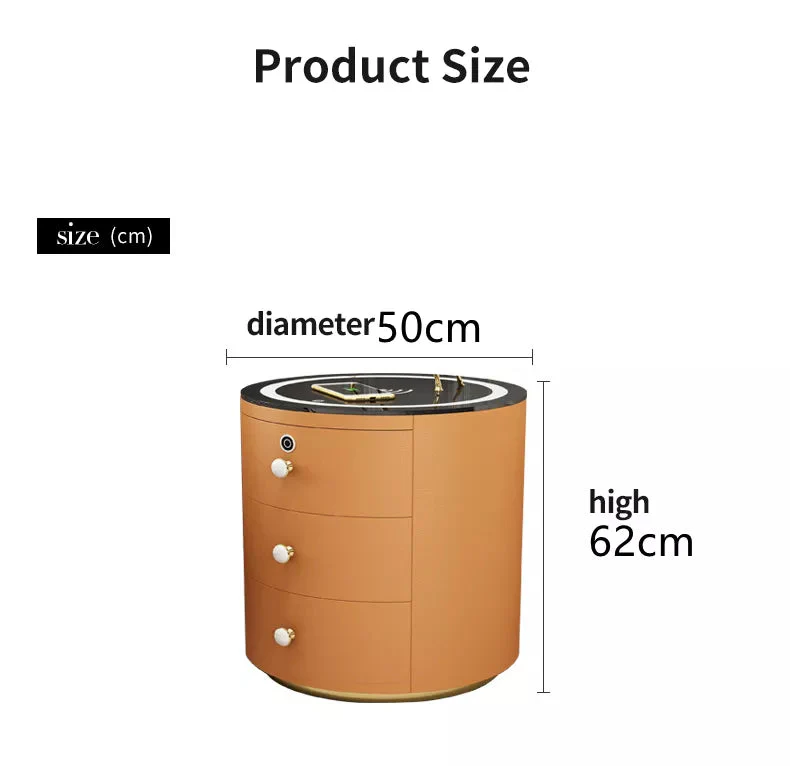 Round Smart Wireless Charging Bedside Table - Image 12