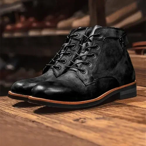 Round Toe Casual Ankle Vintage Men Boots - Image 6