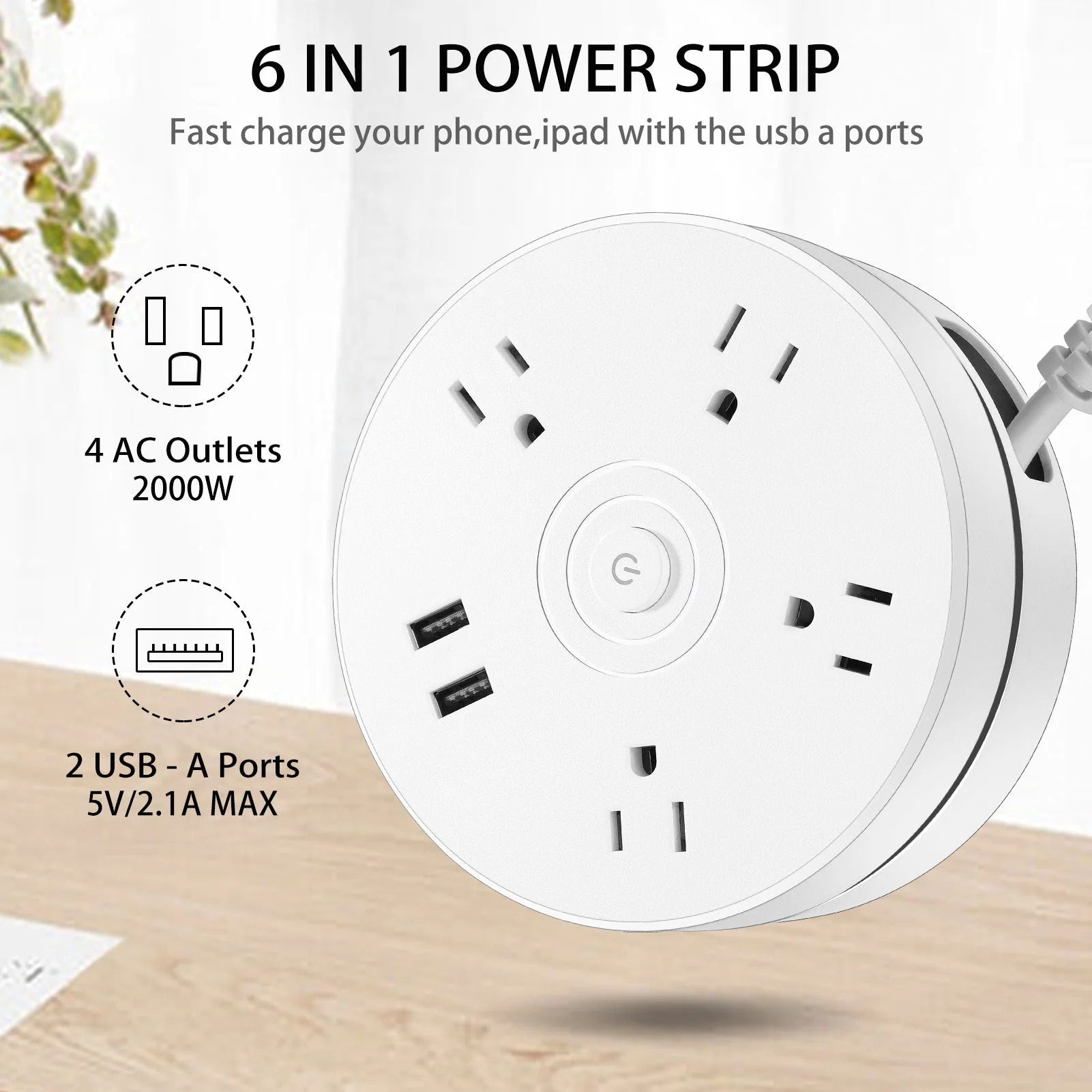 Round Total Connect Cable Power Extension Cord - Image 2