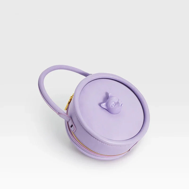 Roundabout Catface Leather Handbag - Image 3
