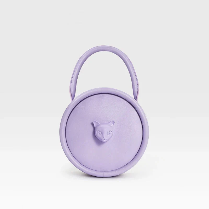 Roundabout Catface Leather Handbag - Image 9