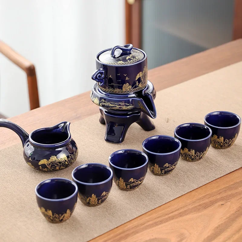 Royal Golden Porcelain Dragon Flow Tea Set - Image 4