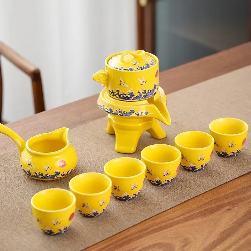 Royal Golden Porcelain Dragon Flow Tea Set - Image 5