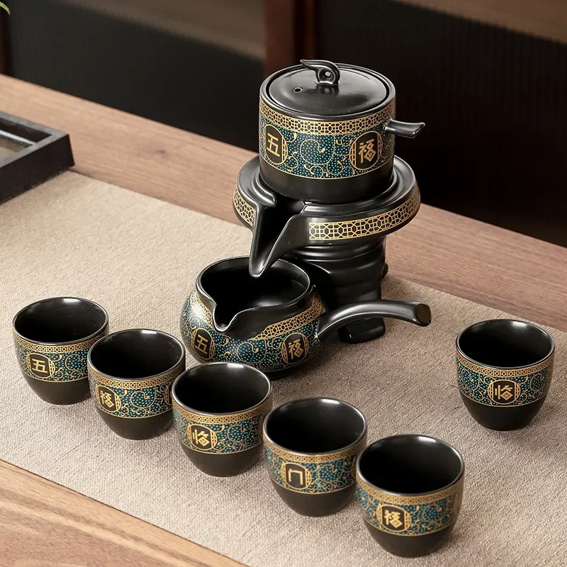 Royal Golden Porcelain Dragon Flow Tea Set - Image 7