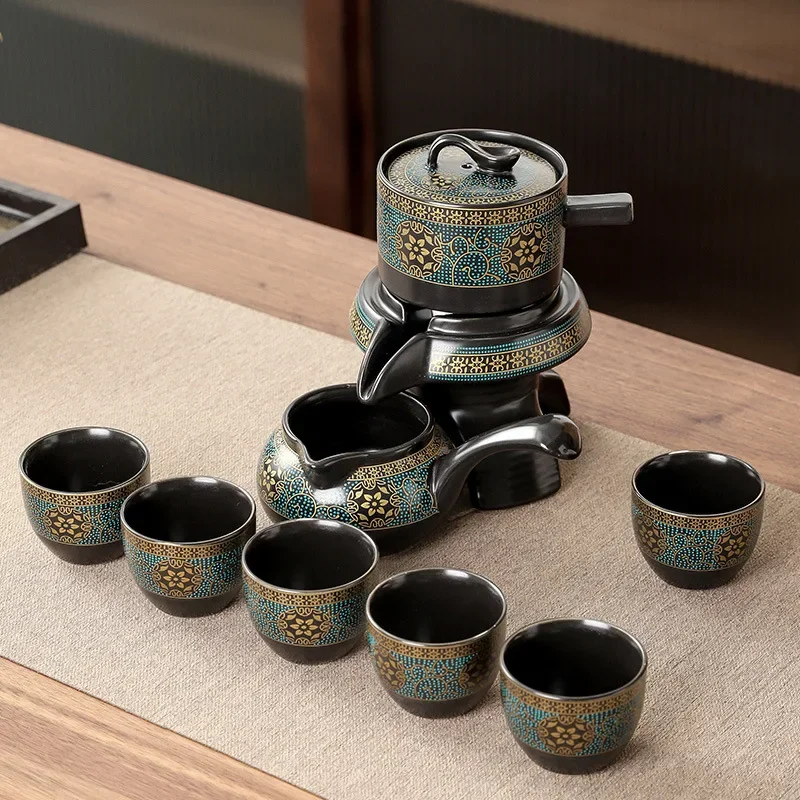 Royal Golden Porcelain Dragon Flow Tea Set - Image 8